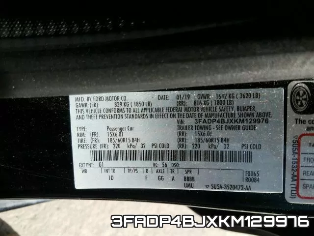 3FADP4BJXKM129976 фото 2