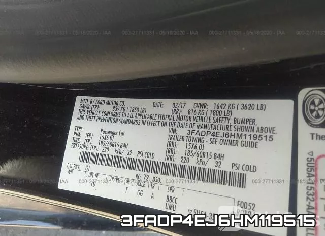 3FADP4EJ6HM119515 фото 10