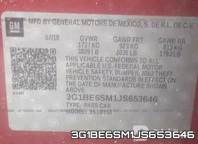 3G1BE6SM1JS653646 фото 10