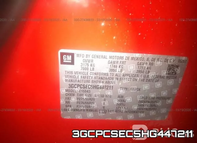 3GCPCSEC5HG447211 фото 10
