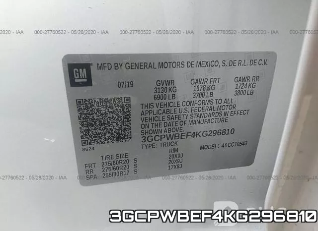3GCPWBEF4KG296810 фото 10