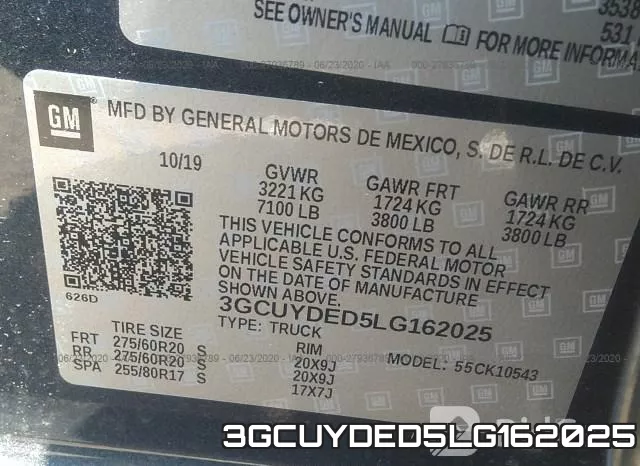 3GCUYDED5LG162025 фото 10