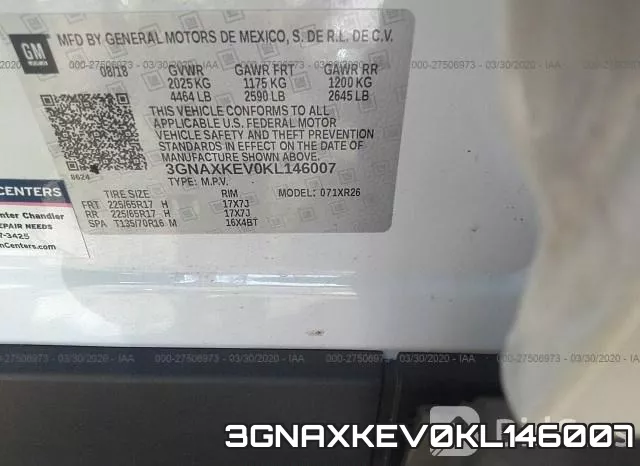 3GNAXKEV0KL146007 фото 10