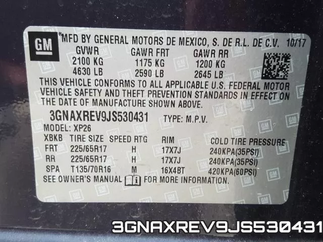 3GNAXREV9JS530431 фото 2