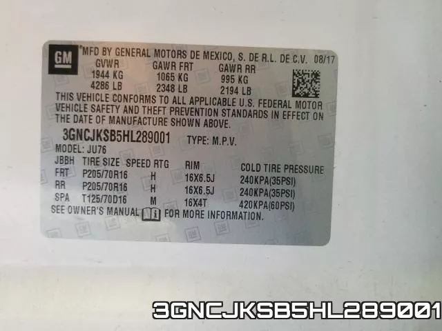 3GNCJKSB5HL289001 фото 2