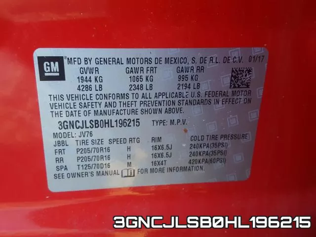 3GNCJLSB0HL196215 фото 2