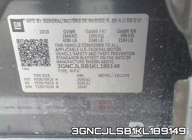 3GNCJLSB1KL189149 фото 10
