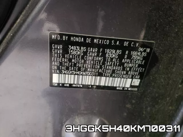 3HGGK5H40KM700311 фото 2