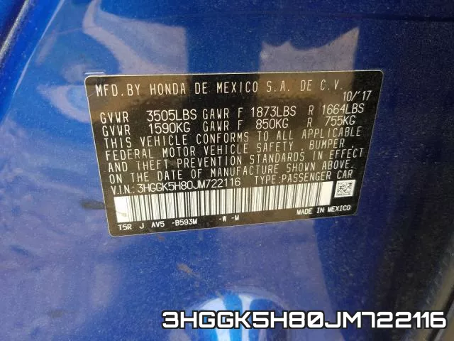 3HGGK5H80JM722116 фото 2