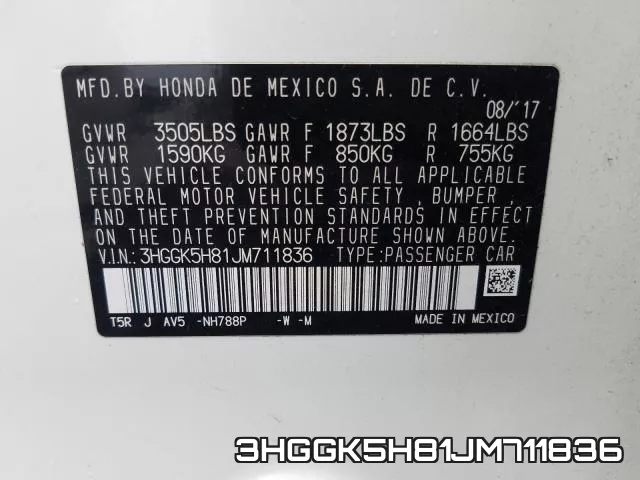 3HGGK5H81JM711836 фото 2