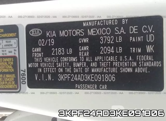 3KPF24AD3KE091806 фото 10