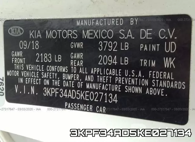 3KPF34AD5KE027134 фото 10
