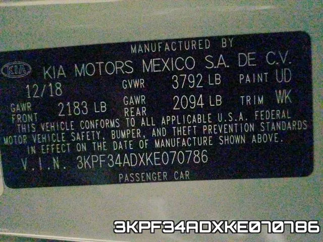 3KPF34ADXKE070786 фото 2