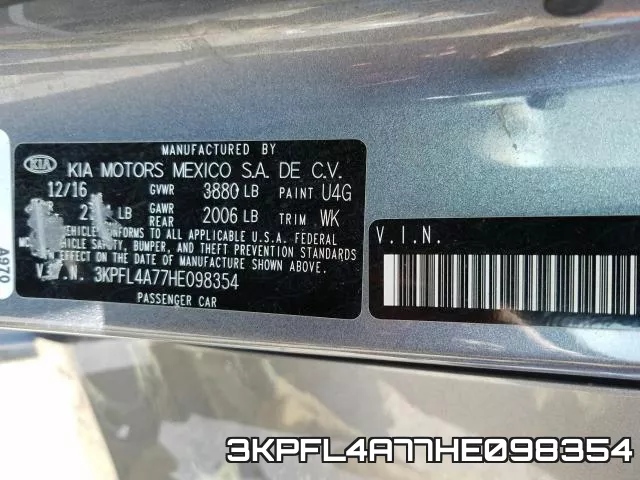 3KPFL4A77HE098354 фото 2