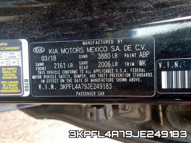 3KPFL4A79JE249183 фото 2