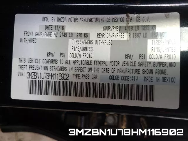 3MZBN1U78HM116902 фото 2