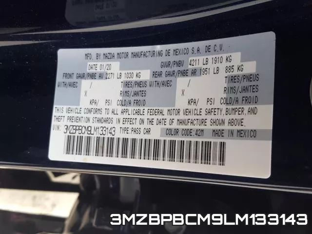 3MZBPBCM9LM133143 фото 2