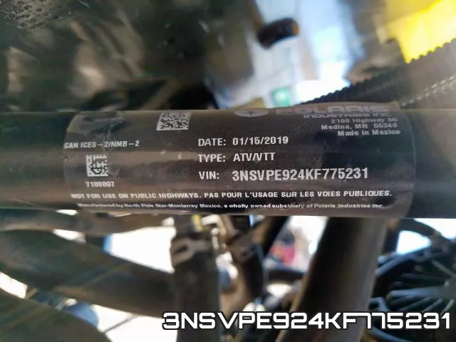 3NSVPE924KF775231 фото 2