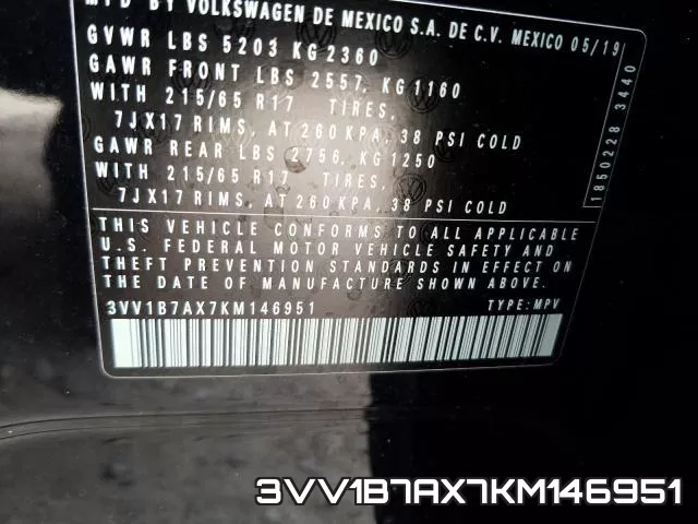 3VV1B7AX7KM146951 фото 2