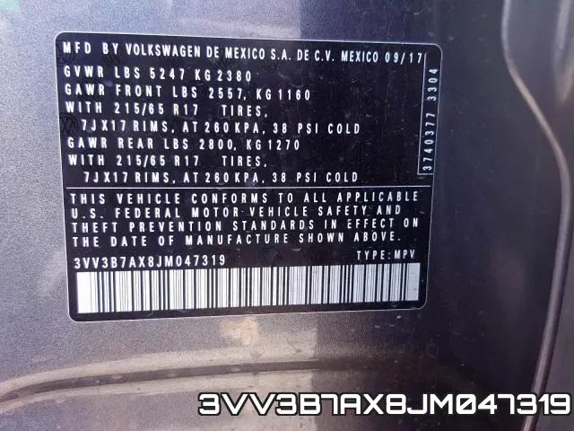 3VV3B7AX8JM047319 фото 2