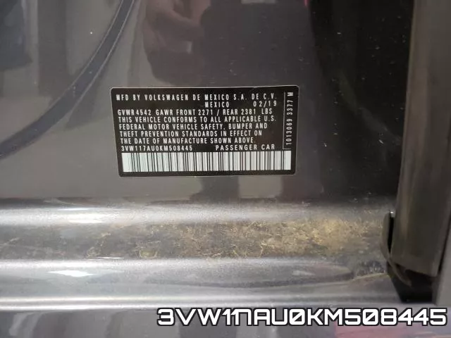 3VW117AU0KM508445 фото 2