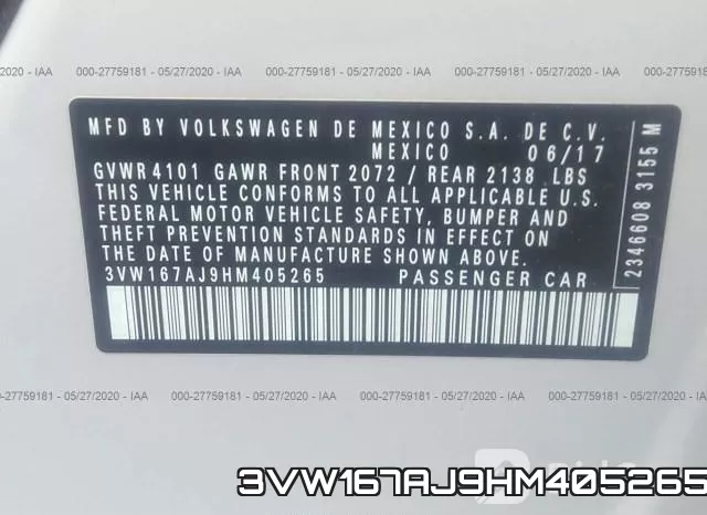 3VW167AJ9HM405265 фото 10