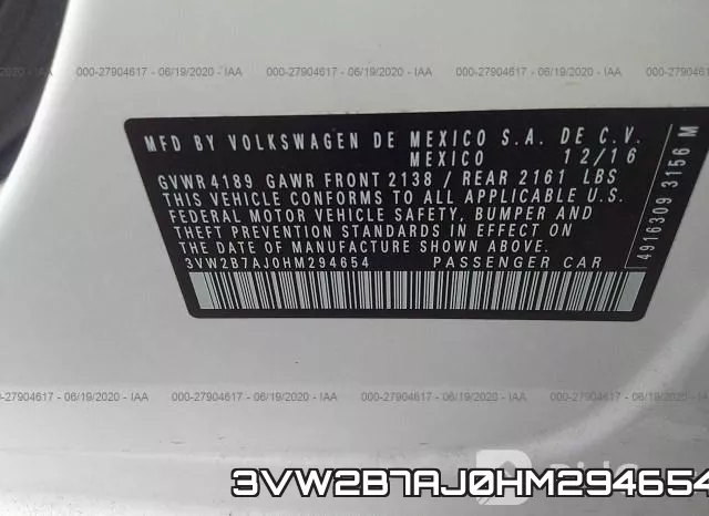 3VW2B7AJ0HM294654 фото 10