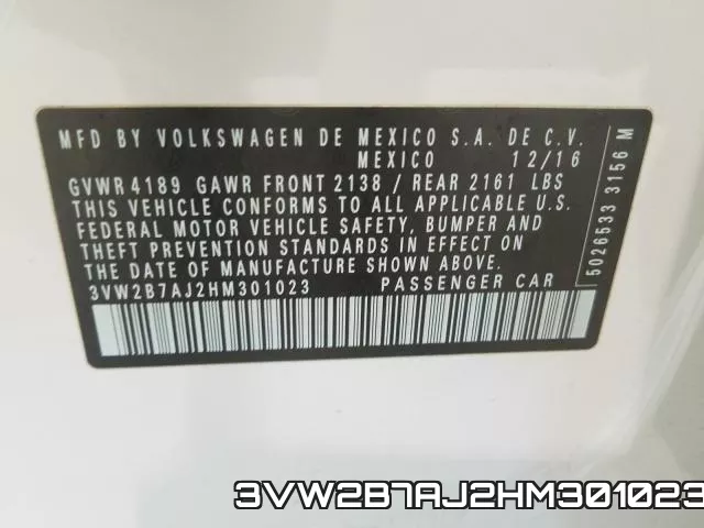 3VW2B7AJ2HM301023 фото 2