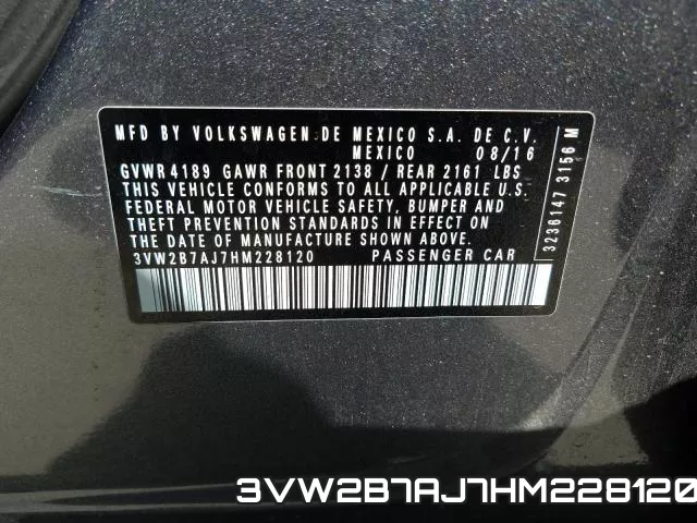 3VW2B7AJ7HM228120 фото 2