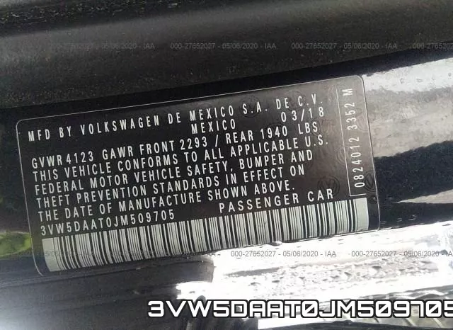 3VW5DAAT0JM509705 фото 10