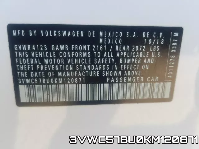 3VWC57BU0KM120871 фото 2