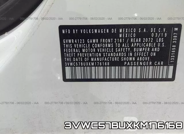 3VWC57BUXKM176168 фото 10
