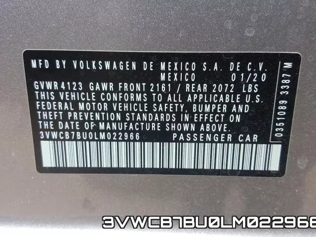 3VWCB7BU0LM022966 фото 2