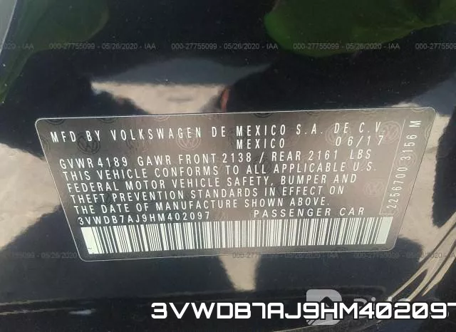3VWDB7AJ9HM402097 фото 10