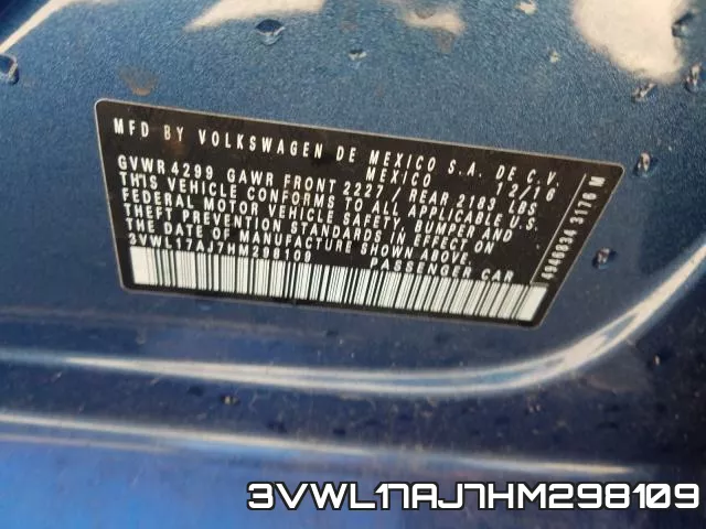 3VWL17AJ7HM298109 фото 2