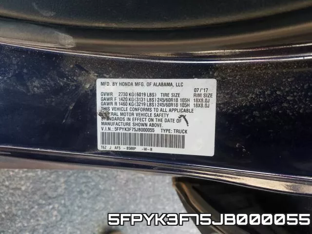 5FPYK3F75JB000055 фото 2