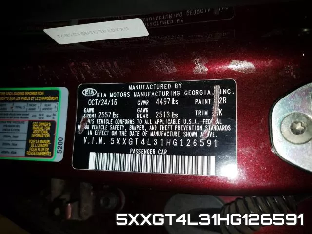 5XXGT4L31HG126591 фото 2