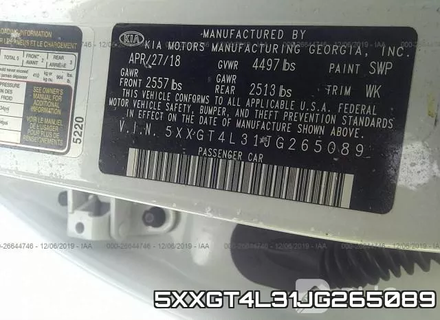 5XXGT4L31JG265089 фото 10