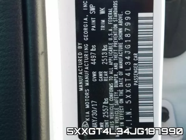5XXGT4L34JG187990 фото 2