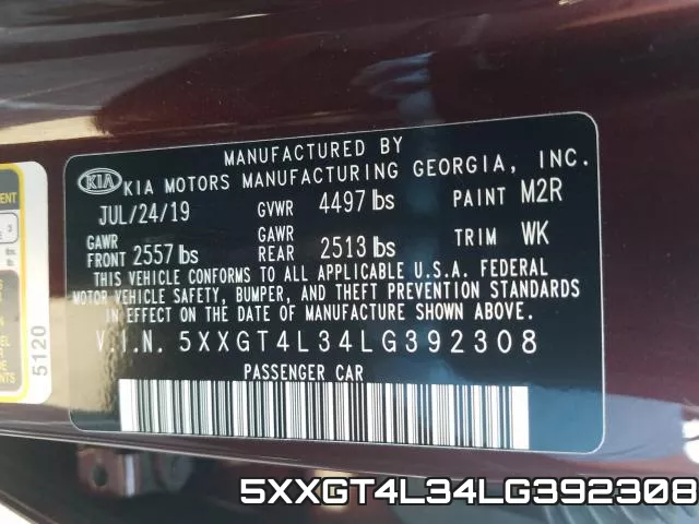 5XXGT4L34LG392308 фото 2