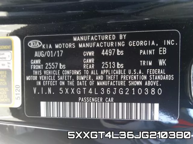5XXGT4L36JG210380 фото 2