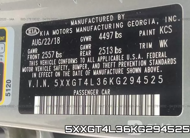 5XXGT4L36KG294525 фото 10