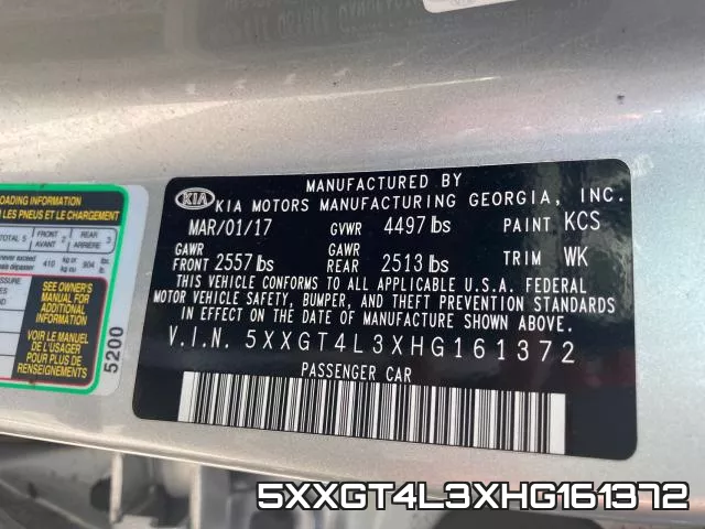 5XXGT4L3XHG161372 фото 2
