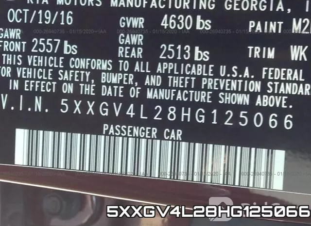 5XXGV4L28HG125066 фото 10