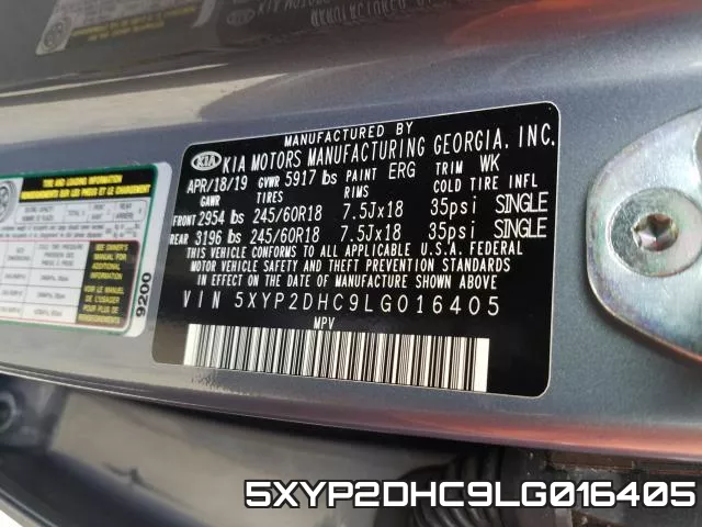 5XYP2DHC9LG016405 фото 2