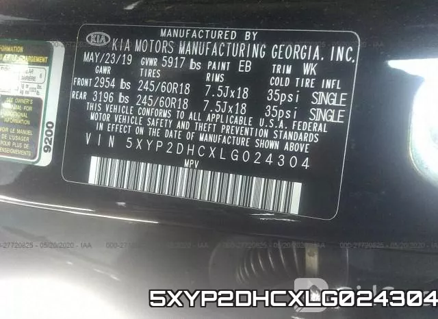 5XYP2DHCXLG024304 фото 10