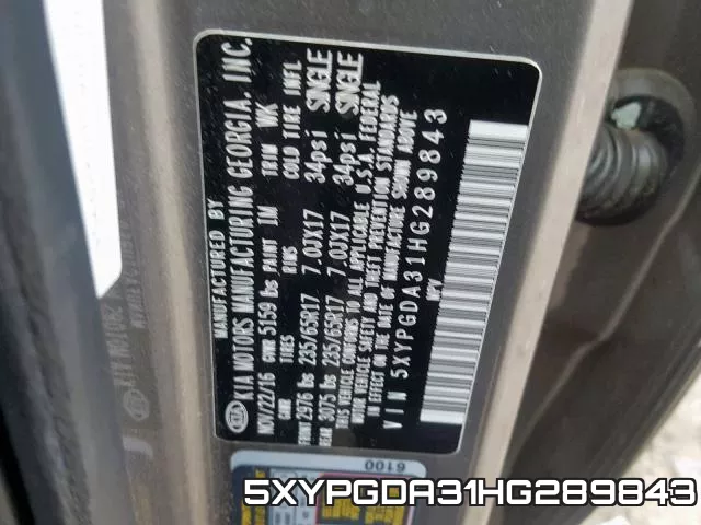 5XYPGDA31HG289843 фото 2