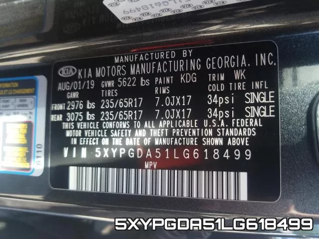 5XYPGDA51LG618499 фото 2
