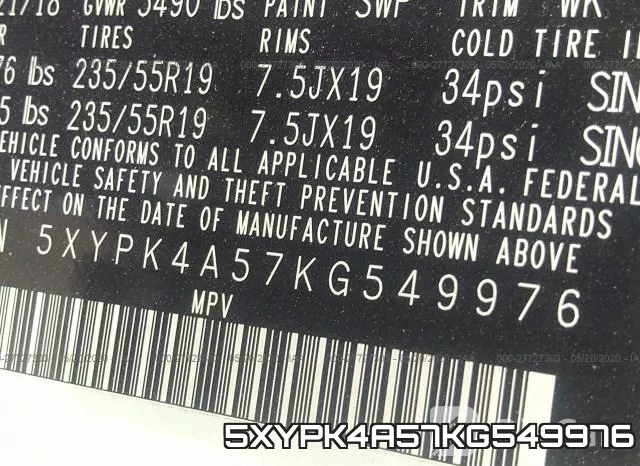 5XYPK4A57KG549976 фото 10
