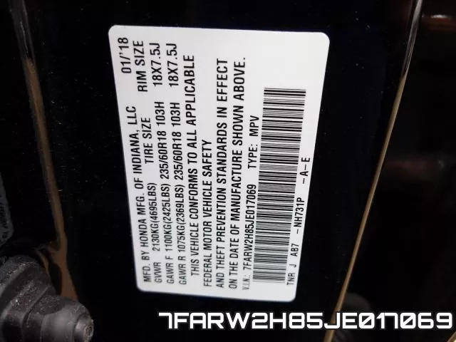 7FARW2H85JE017069 фото 2
